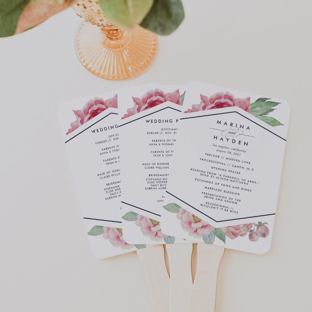 Abanico Programa de Bodas Antiguas Peony (Subido por el creador)