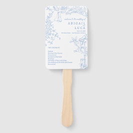 Abanico Programa de Bodas Blue Chinoiserie Toile de Jouy