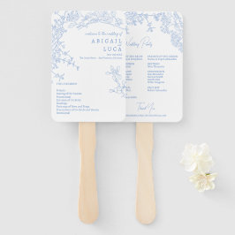 Abanico Programa de Bodas Blue Chinoiserie Toile de Jouy