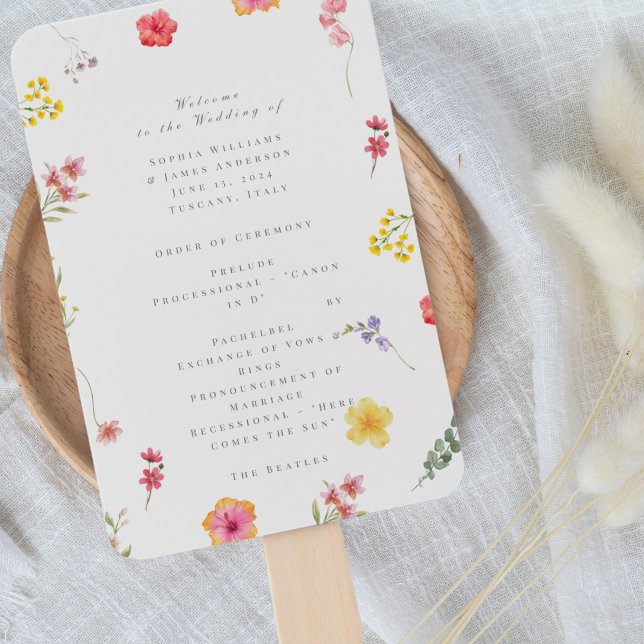 Abanico Programa de bodas botánicas de Flor Silvestre mini (Subido por el creador)