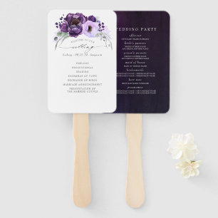 Abanico Programa de bodas botánicas modernas de berenjena