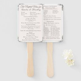 Abanico Programa de Bodas Católicas Champagne-Pink Lace