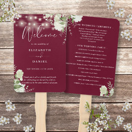 Abanico Programa de Bodas con Luces de Cadena Florales de 