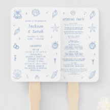 Programa de Bodas Costeras de Mano Dibujadas