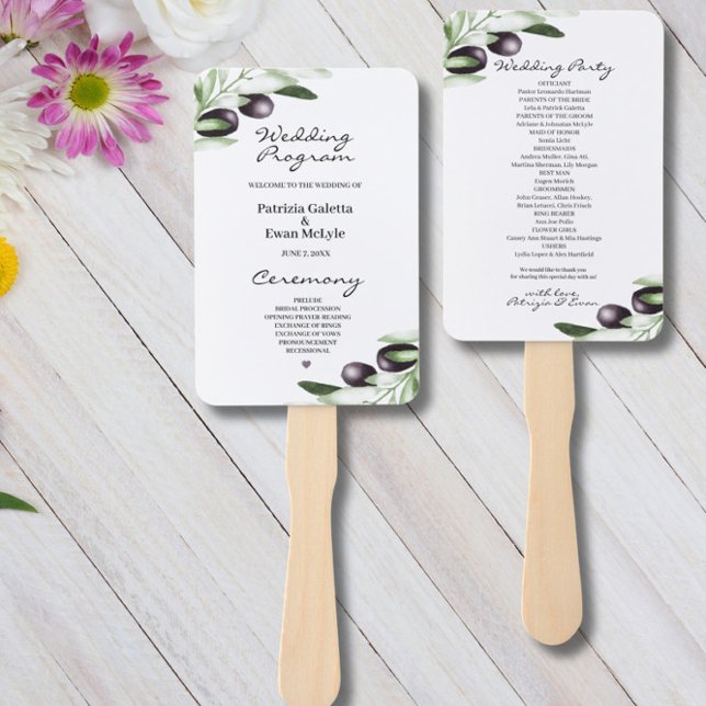 Abanico Programa de bodas de bifurcación de oliva conjunto (Subido por el creador)