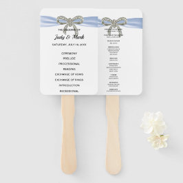 Abanico Programa de Bodas de Bow de Diamantes Azules