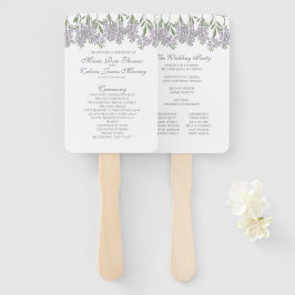 Abanico Programa de bodas de fans de Wisteria pintadas
