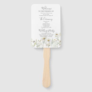 Abanico Programa de Bodas de Flor Silvestre Daisy