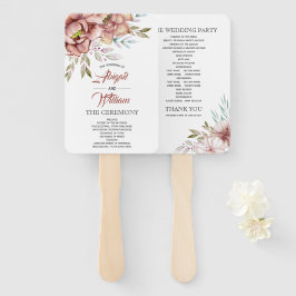 Abanico Programa de bodas de flores acuáticas de Terracott