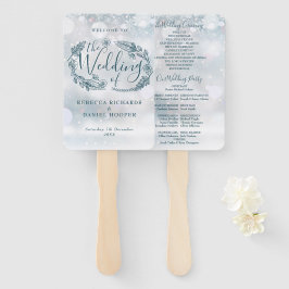 Abanico Programa de Bodas de Invierno Rustic Floral Snowfl
