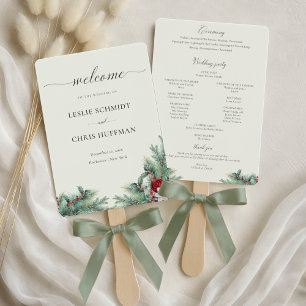 Abanico Programa de Bodas de Invierno y Pino-Verde