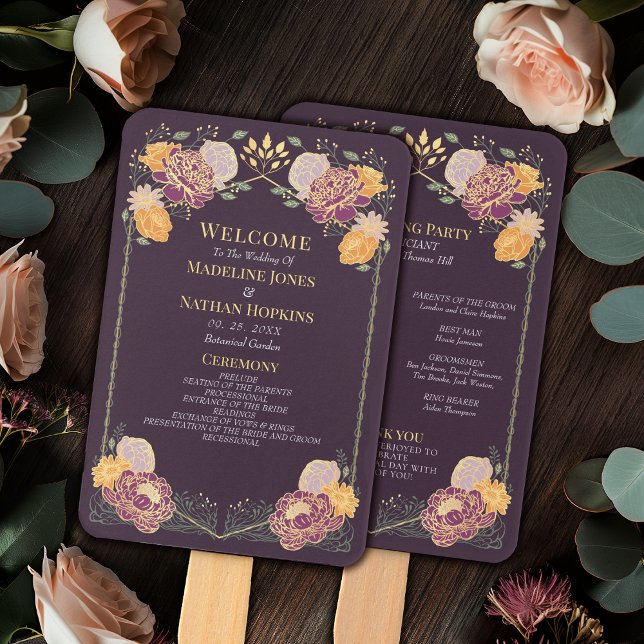 Abanico Programa de bodas de jardín floral encantado de fa (Subido por el creador)