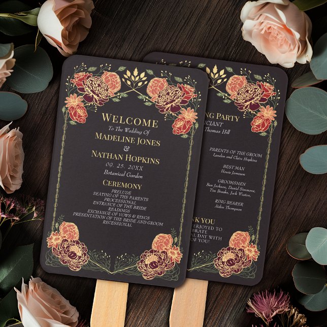 Abanico Programa de bodas de jardín floral encantado de fa (Subido por el creador)