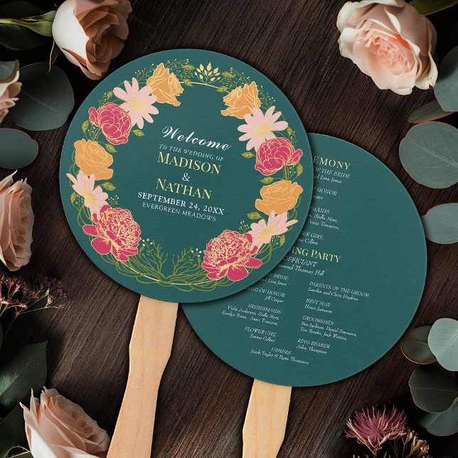Abanico Programa de bodas de jardín floral encantado de fa (Subido por el creador)