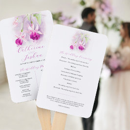 Abanico Programa de bodas de la coloración de agua rosa pr