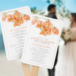 Abanico Programa de bodas de la naranja de Bougainvillea