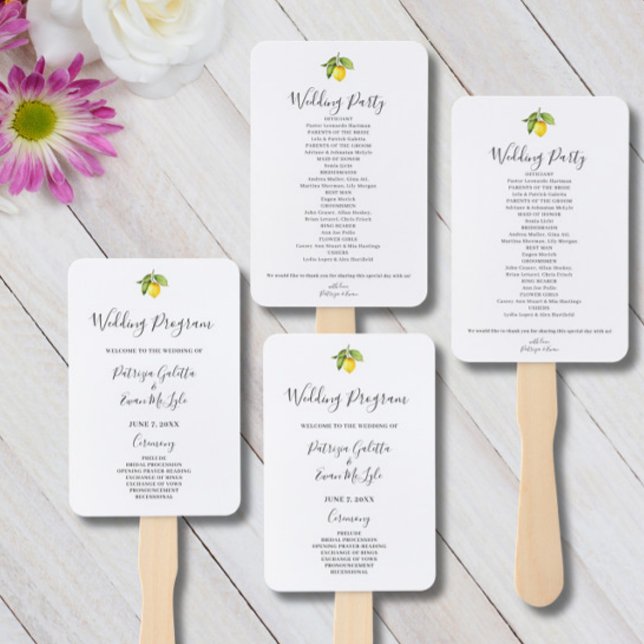 Abanico Programa de bodas de limón amarillo conjunto de fa (Subido por el creador)