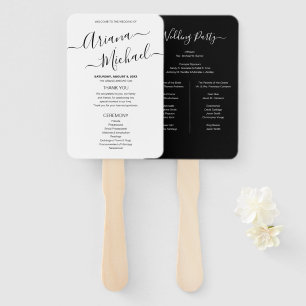 Abanico Programa de bodas de Moda Minimalista blanca de Mo
