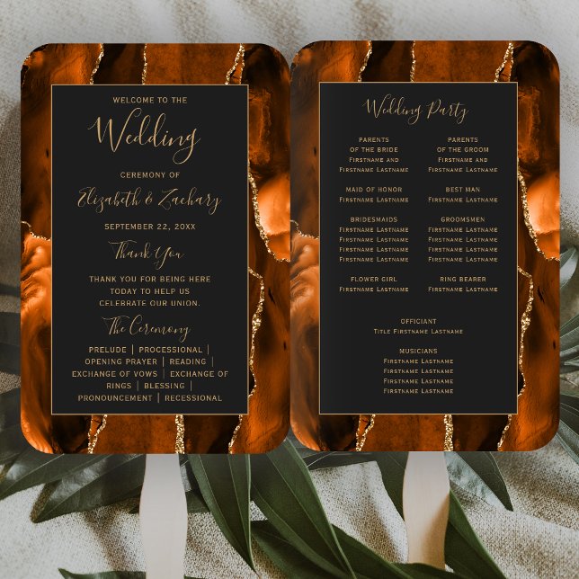 Abanico Programa de Bodas de Oro Naranja Quemado Ágata Osc (Subido por el creador)