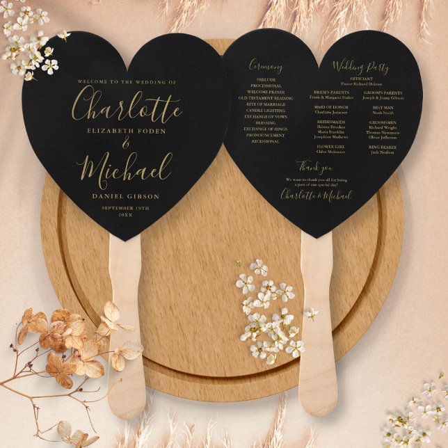 Abanico Programa De Bodas De Oro Y Negro De moda (Subido por el creador)