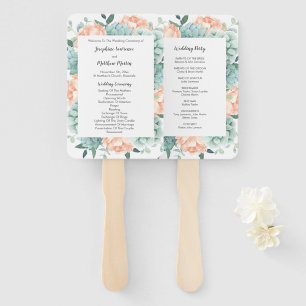 Abanico Programa de Bodas de Peony Flowers Succulents