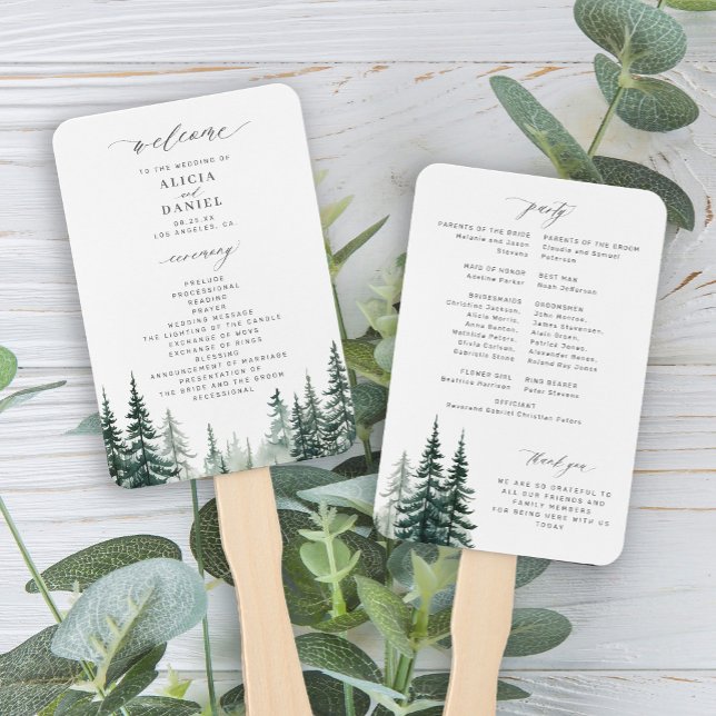 Abanico Programa de bodas de pino acuático (Subido por el creador)