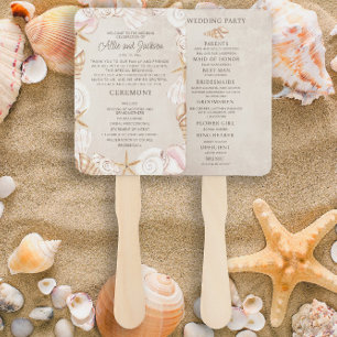 Abanico Programa de Bodas de Playa con Conchas de Arena y