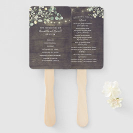 Abanico Programa de bodas de vegetación rústica | Menú