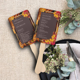 Abanico Programa de Bodas Doradas Elegante de Woody Brown