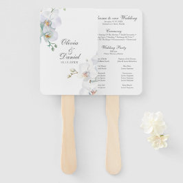 Abanico Programa de Bodas Elegantes Blancas Modernas