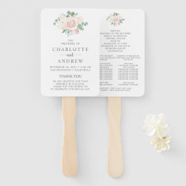 Abanico Programa de bodas Eucalyptus Rosa Rubor Pink Dusty