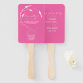 Abanico Programa de bodas Fan Fuchsia Line Art