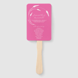Abanico Programa de bodas Fan Fuchsia Line Art