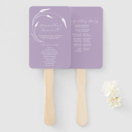 Abanico Programa de bodas Fan Lavender Line Art