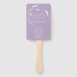 Abanico Programa de bodas Fan Lavender Line Art