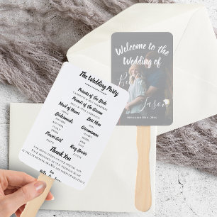 Abanico Programa de Bodas Faux Vellum Elegant Wedding Day