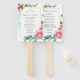 Abanico Programa de Bodas Florales de Peones Rosa DIY