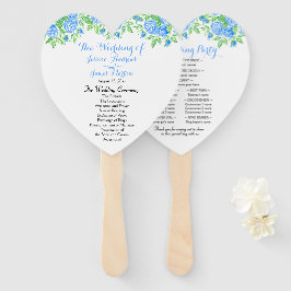 Abanico Programa de Bodas Florales de Rosas Azules Románti