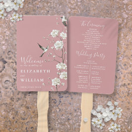 Abanico Programa de Bodas Florales Dusty Rosa Chinoiserie