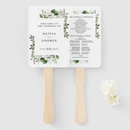 Abanico Programa de Bodas Florales Elegantes de Oliva Verd