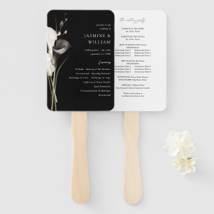 Abanico Programa de Bodas Florales en Blanco y Negro