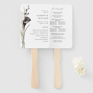 Abanico Programa de Bodas Florales en Blanco y Negro