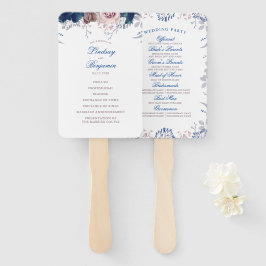 Abanico Programa de Bodas Florales Navy Azul Mauve