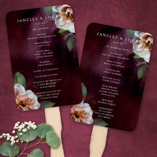 Abanico Programa de Bodas Florales Oscuras y Morales