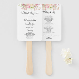 Abanico Programa de bodas florales rosas conjunto de fans