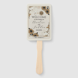 Abanico Programa de bodas Hand Fan Tarot Sun Moon Spirits