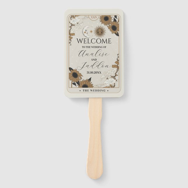 Abanico Programa de bodas Hand Fan Tarot Sun Moon Spirits (Anverso)