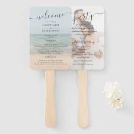 Abanico Programa de bodas hawaianas de vintage Beach Front