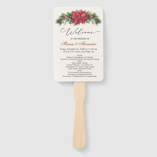 Abanico Programa de Bodas Holly de Poinsettia Pine Cones