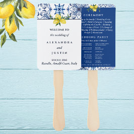 Abanico Programa de bodas italianas de limón mediterráneo 
